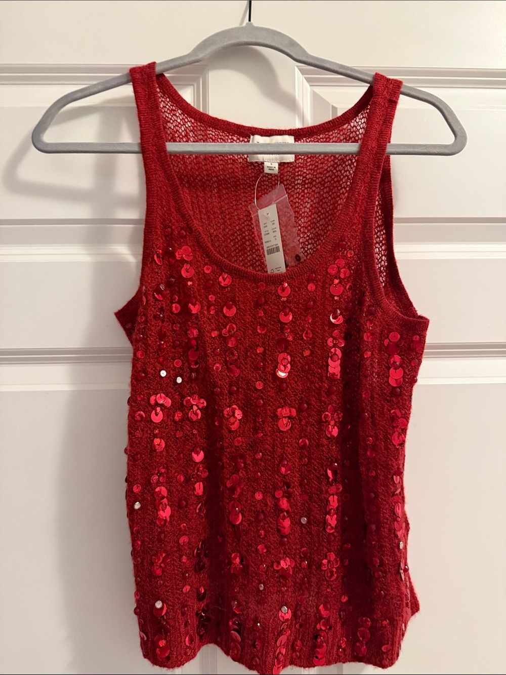 J. Crew Red Sequin Knit Tank